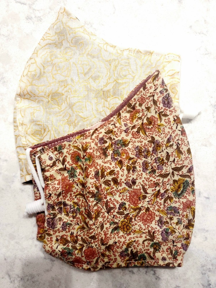 2-Pack Fitted Face Covering, Reversible, Adjustable & Breathable, Size Medium 