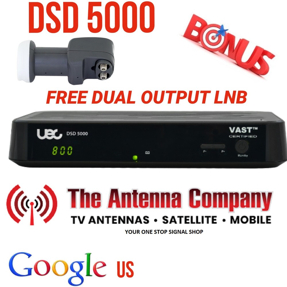 VAST Decoder Satellite Receiver UEC Altech 2024 UEC DSD 5000 RV with LNB
