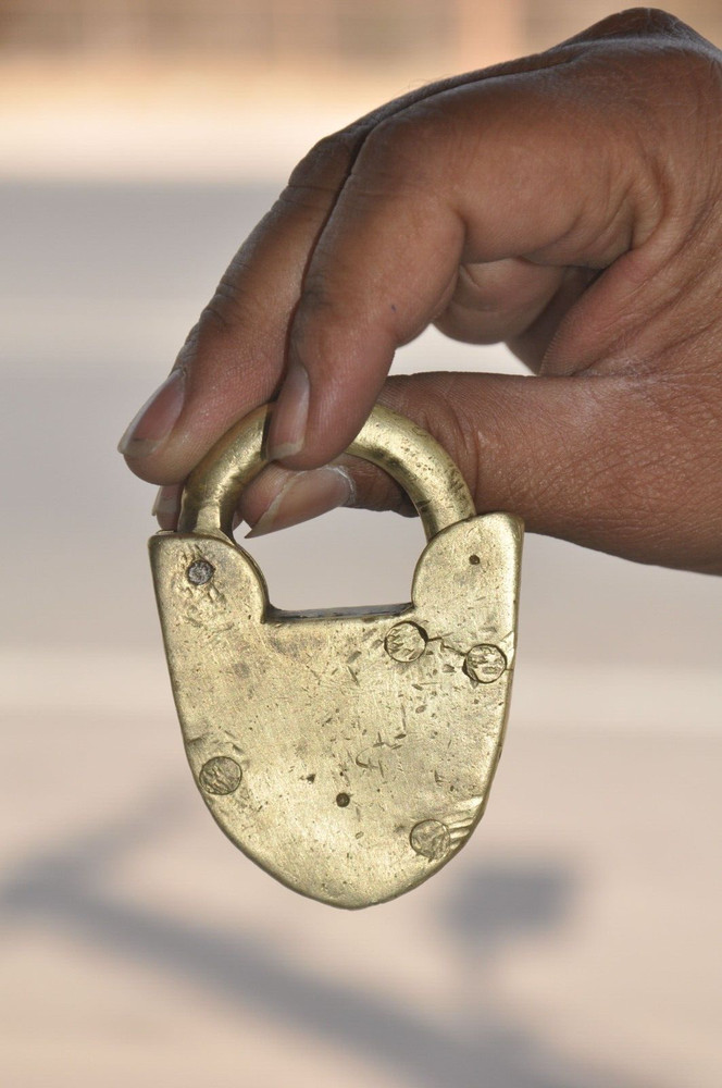 Vintage Unique Shape Brass Fine Handcrafted Unique Shape Padlock