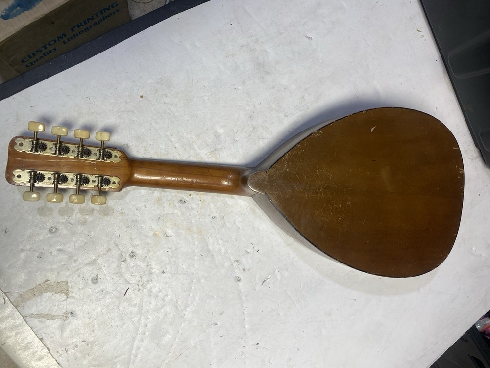Vintage Mandolin Unbranded Unknown Missing String As Is No Crack Solid