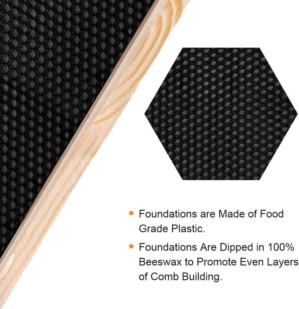 8-Frame Beehive Box Langstroth Deep Brood Box Dipped in 100% Beeswax Includes...