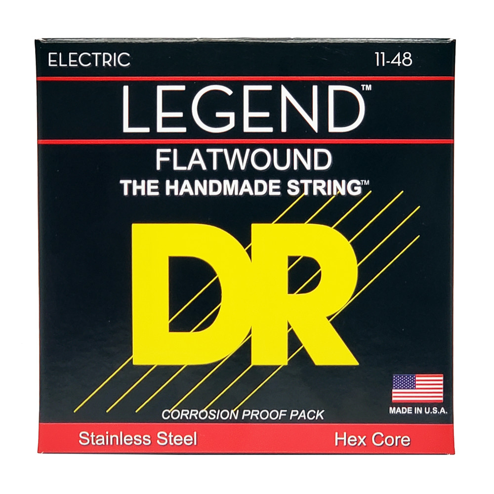 DR Strings Legend Polished Flatwound Electric Guitar Strings Light 11-48