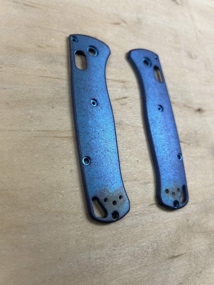 Custom Antique Anodized Titanium Benchmade Bugout Handle Scales