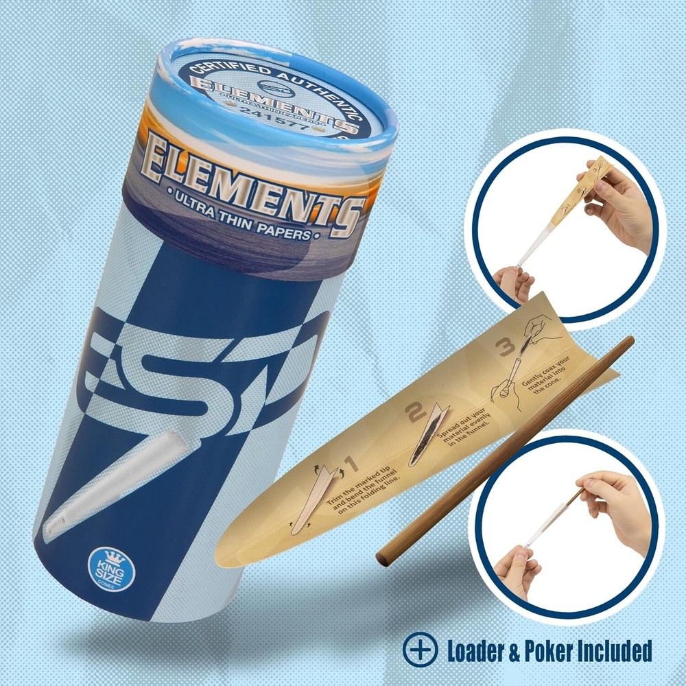 Elements Pre-Rolled Cones King Size Variation (50 Pack with Loader)