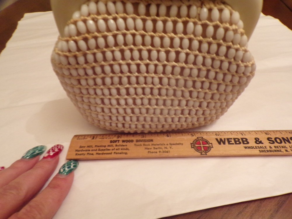 VTG White Beaded Hand Bag