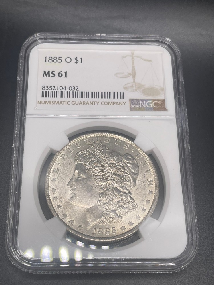 1885 O $1 Morgan  NGC MS61