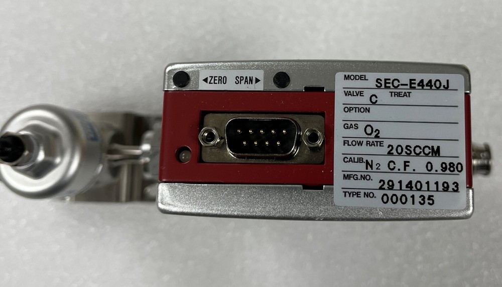 SEC-E440J Mass Flow Controller 20 sccm Calibrated for O2