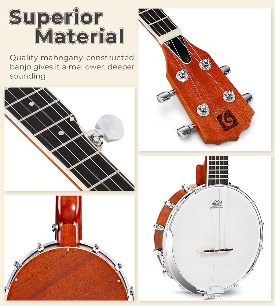 Budget-Friendly Mini Banjo with Durable Material=