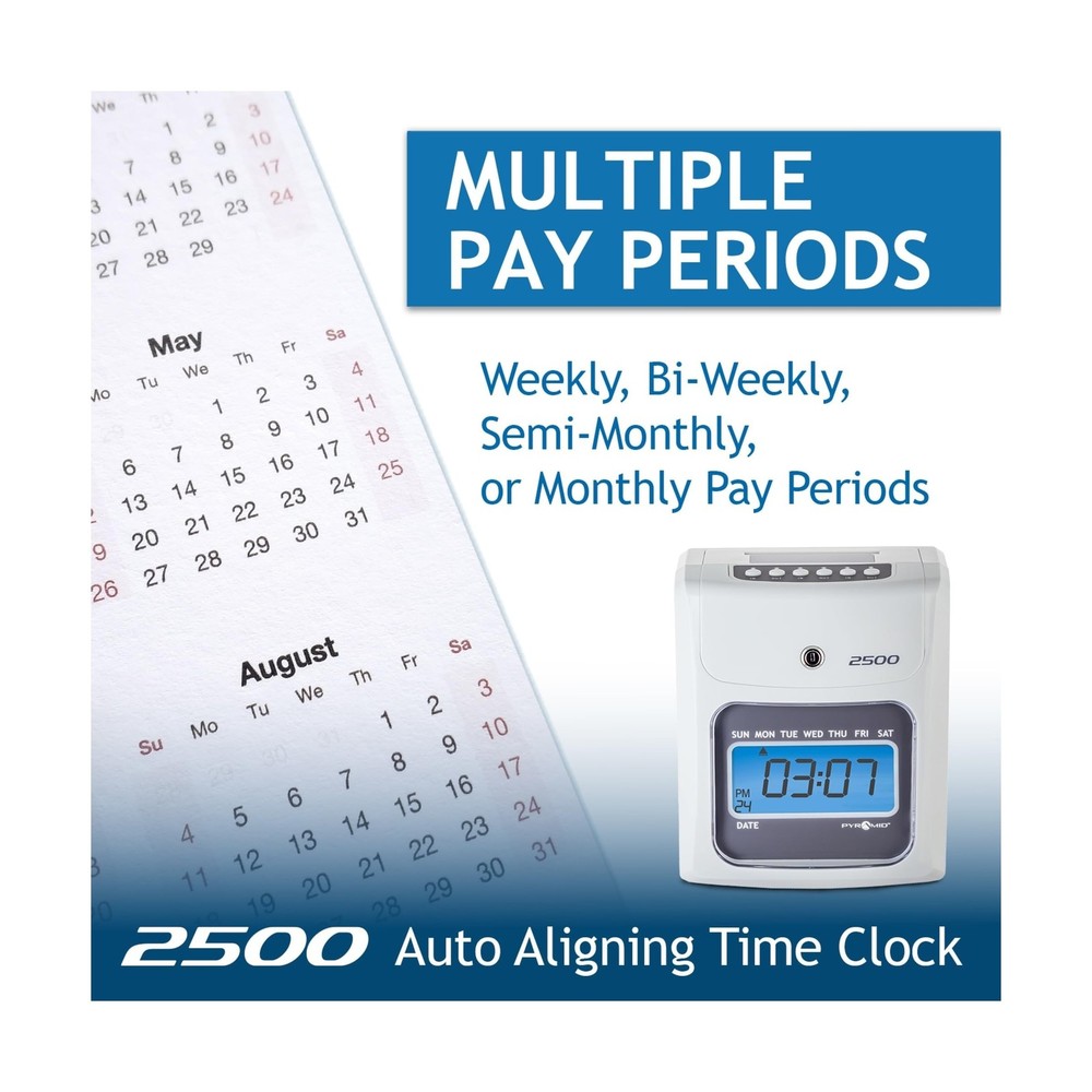 Pyramid Time Systems Small Business 2500 Time Clock Bundle, Unlimited Employe...