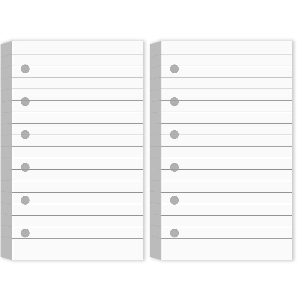 Ireer 6 Hole Mini Lined Paper Refill 200 Sheets Blank Style, White
