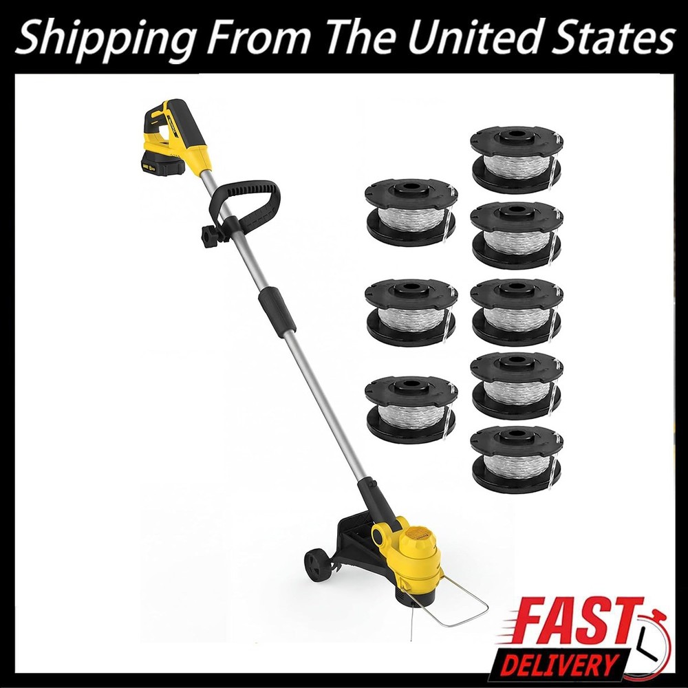 12" Electric String Trimmer Cordless ,Lawn Weed Wacker Grass Cutter & 2 Battery
