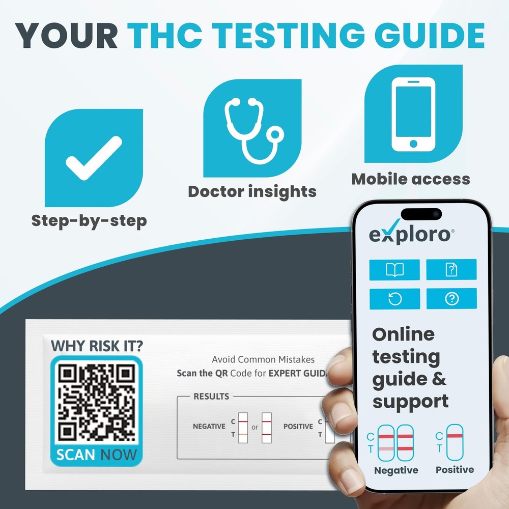 Exploro Highly Sensitive at Home Marijuana Drug Test Kit, Weed/THC Testing Kit
