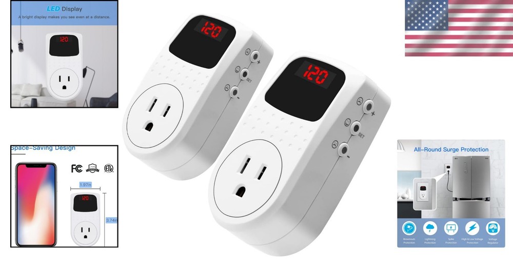 High-Performance Wall Surge Protector with Digital Display & LED Indicator Light