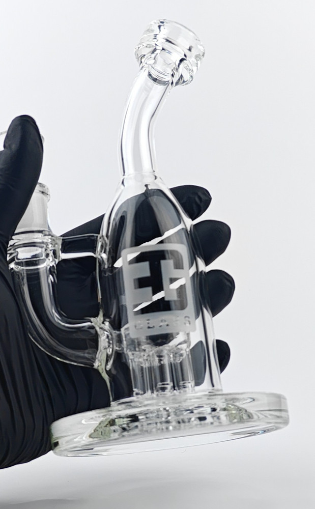 Small Handheld Bent Neck Water Bong | Premium Tree Percolator Design | 8.5" Tall