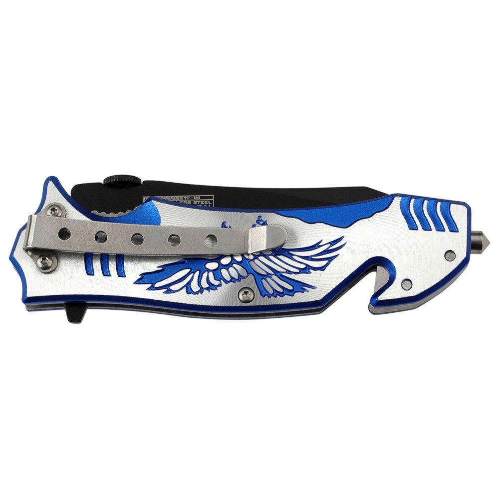 Tac-Force Spring Assisted Knife w/Blue Eagle Aluminum Pattern Handle-Cutter+More