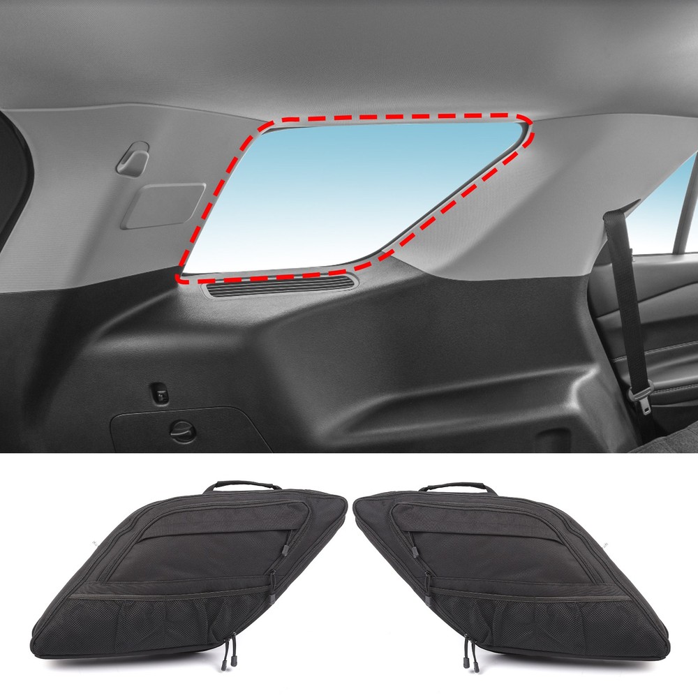 2PCS Black Tailgate Window Package Bag For Ford Explorer 2011-2019