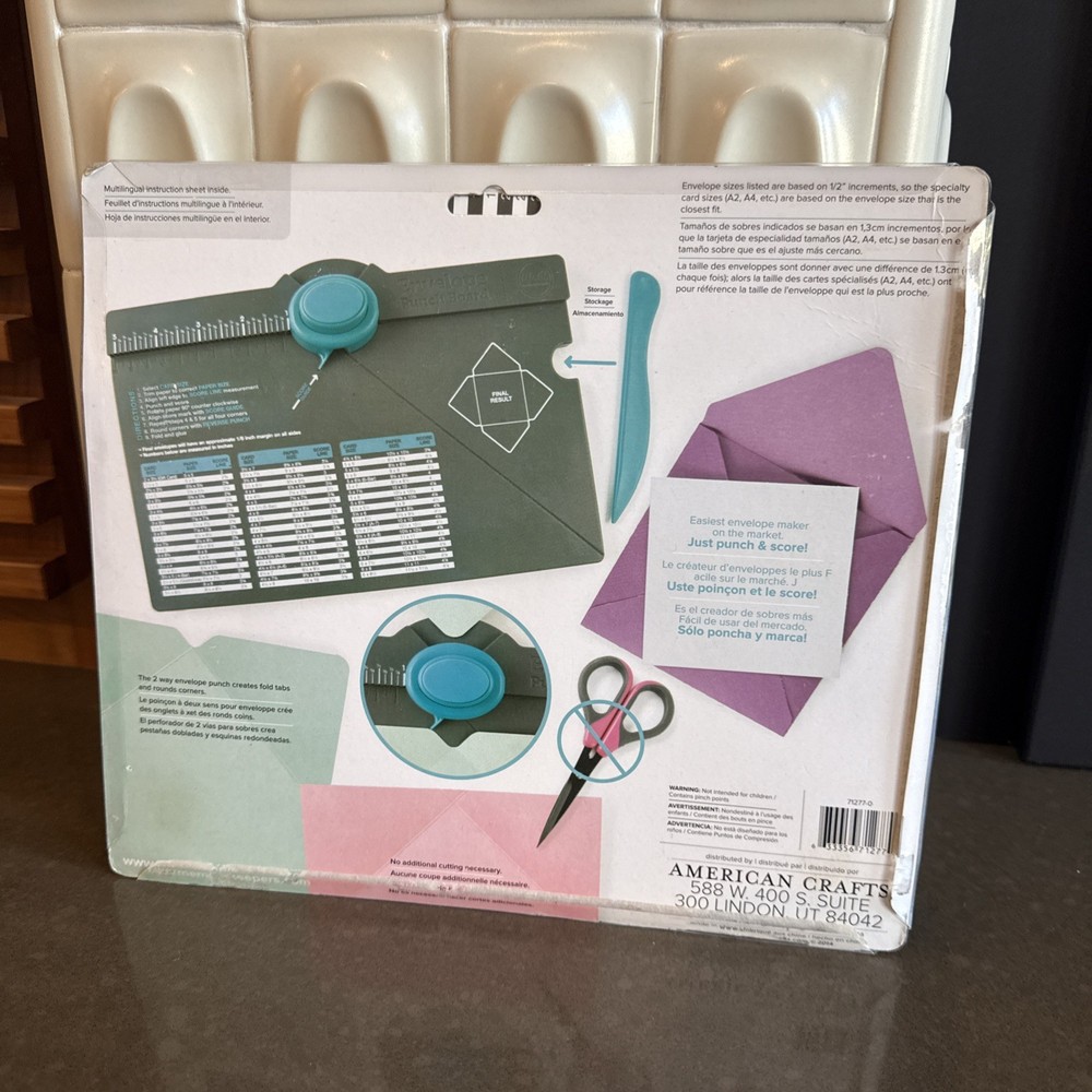 American Crafts Envelope Punch Board New