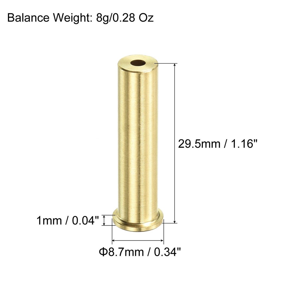 8g Golf Brass Tip Weights, 29.5x8.7mm Plug Insert Fitting, Copper