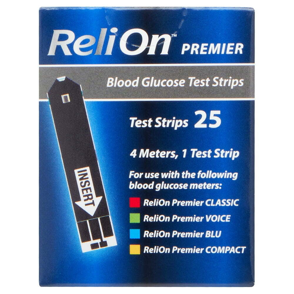 ReliOn Premier Blood Glucose Test Strips, 50 Count