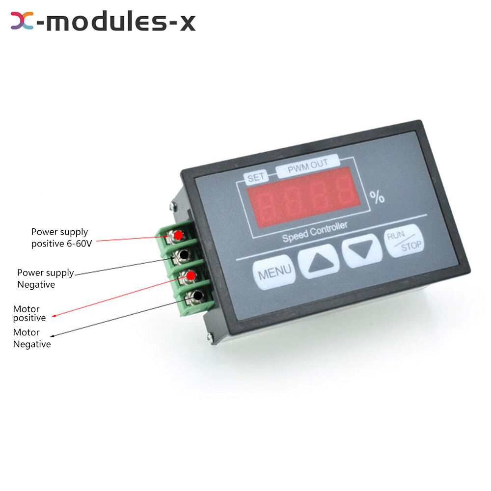 30A 6-60V PWM DC Motor Speed Controller Slow Start Slow Stop Digital Controller