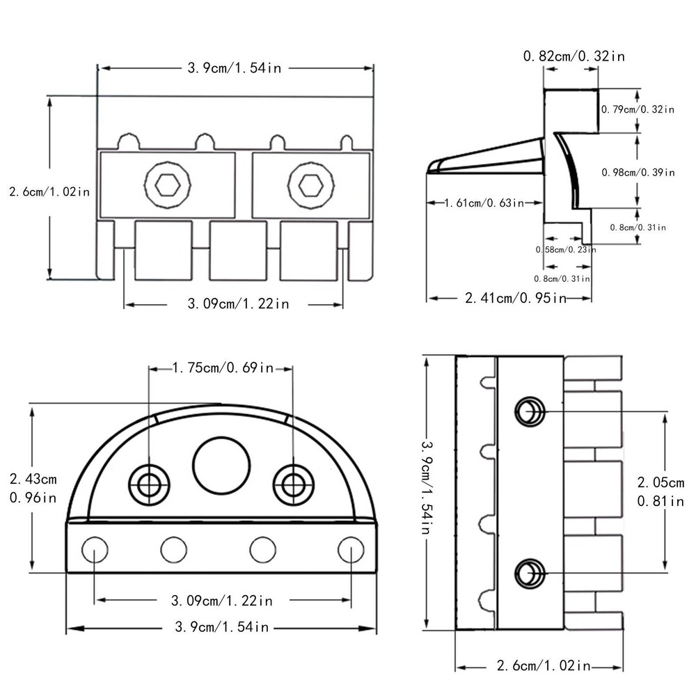 4 String Headless Guitar Locking Nut String Lock Bridge Nut