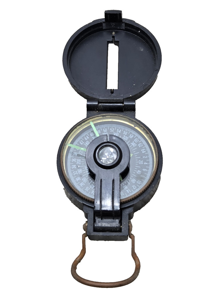 lensatic engineer compass black plastic compact portable navagation survival