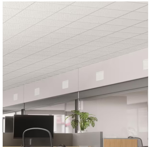 2X2 Ft. Radar Basic White Square Edge Lay-In Ceiling Tile Case of 4 (16 Sq. Ft.)