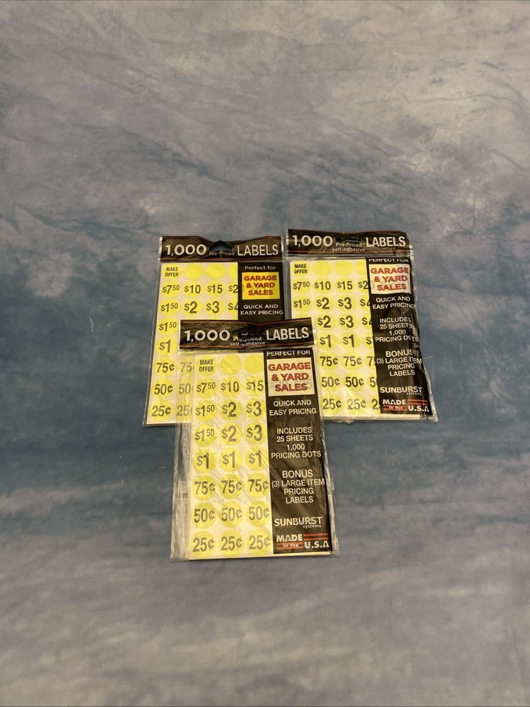 3 Pk. SUNBURST LABELS.. 3000 LABELS NEW..