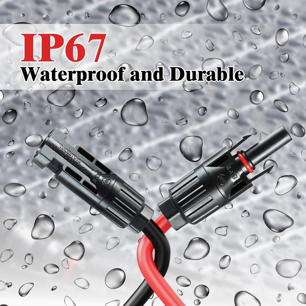 20FT 12 AWG Solar Panel Extension Cable PV Wire Solar Connector Flexible Wire