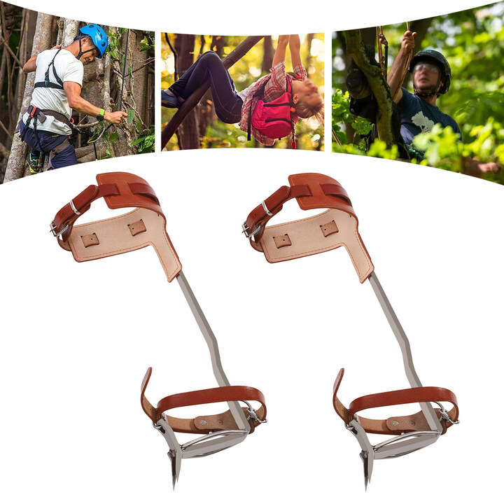 Adjustable Pole Climbing Spurs Tool Tree Climbing Spike Sets Climber Strap Gaffs
