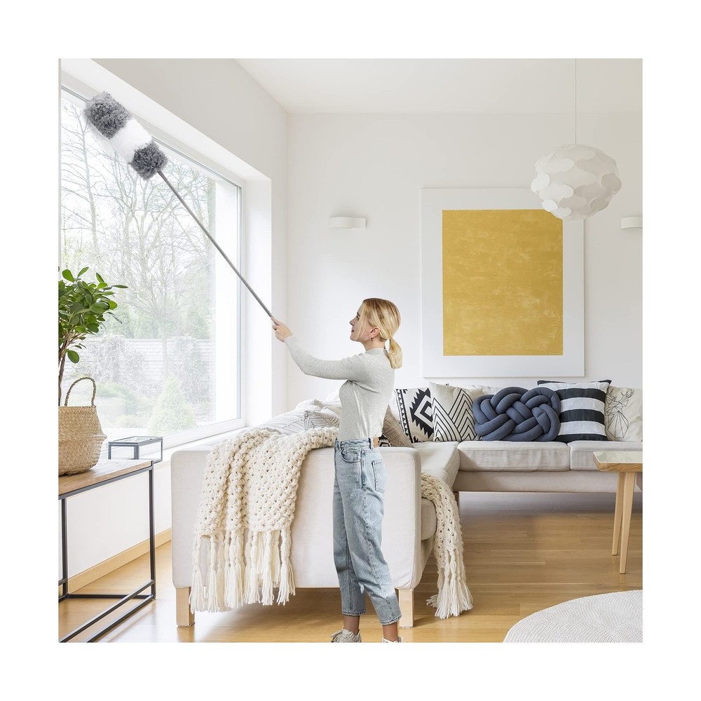 DEEHYO Microfiber Duster, 9PCS Extendable Feather Duster (Stainless Steel) 30...