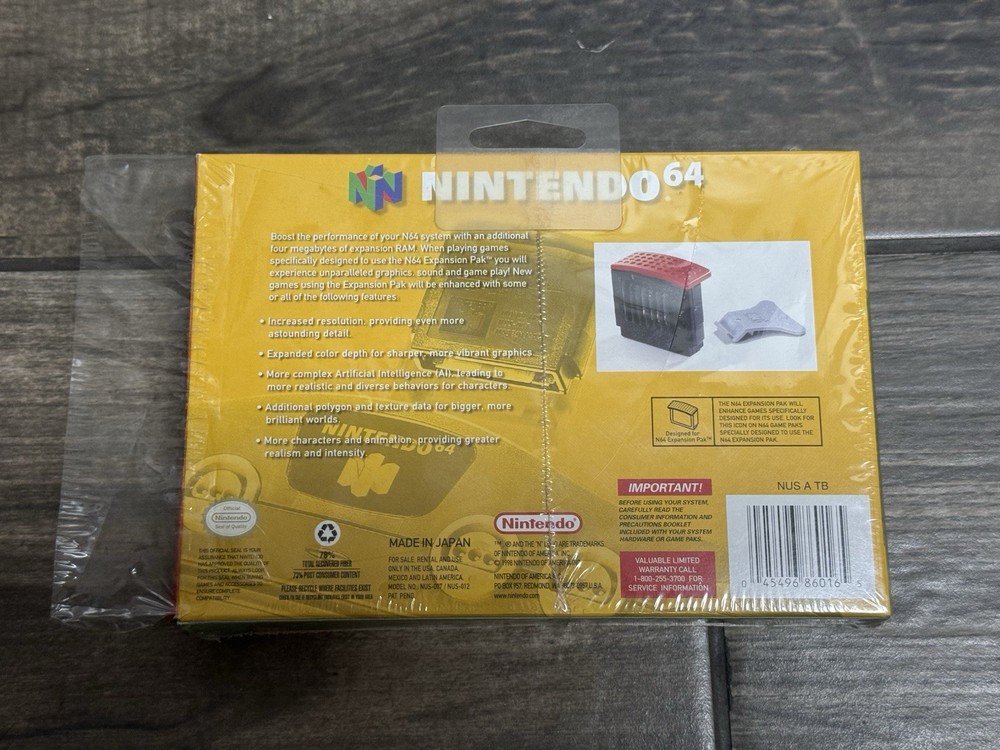 Nintendo 64 Expansion Pak N64 NUS-007 Complete CIB Authentic Tested Shrinkwrap