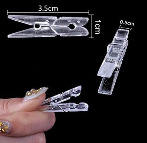 50PCS Clear Mini Spring Clips for Photos, Crafts & Laundry - Compact & Durable