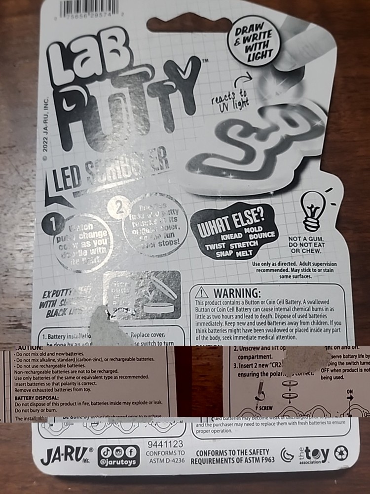 Lab Putty LED Scribbler UV Light Draw & Write with Light Magic Fluorescent