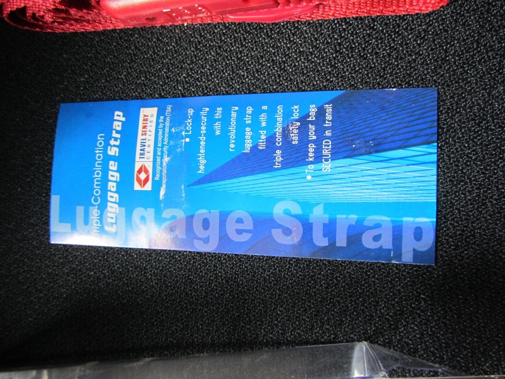 TSA Luggage Strap Approved 3-Dial Combination Lock / Luggage Strap NIB