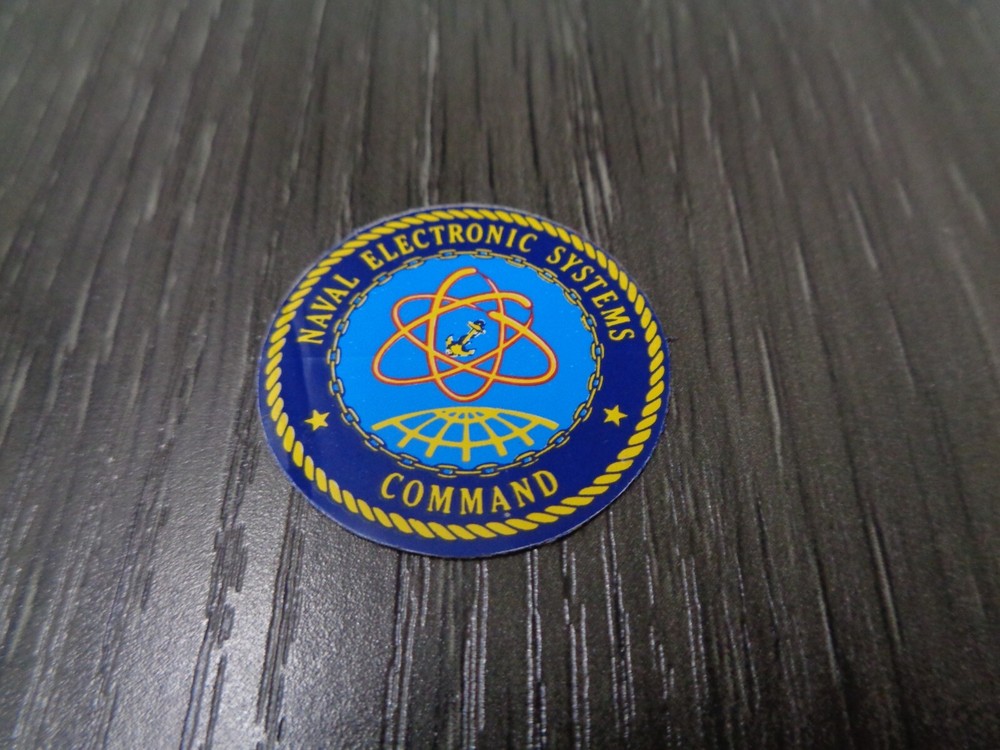 US NAVY STICKER / DECAL NAVAL ELECTRONIC SYSTEMS COMMAND MINI 1 INCH ROUND