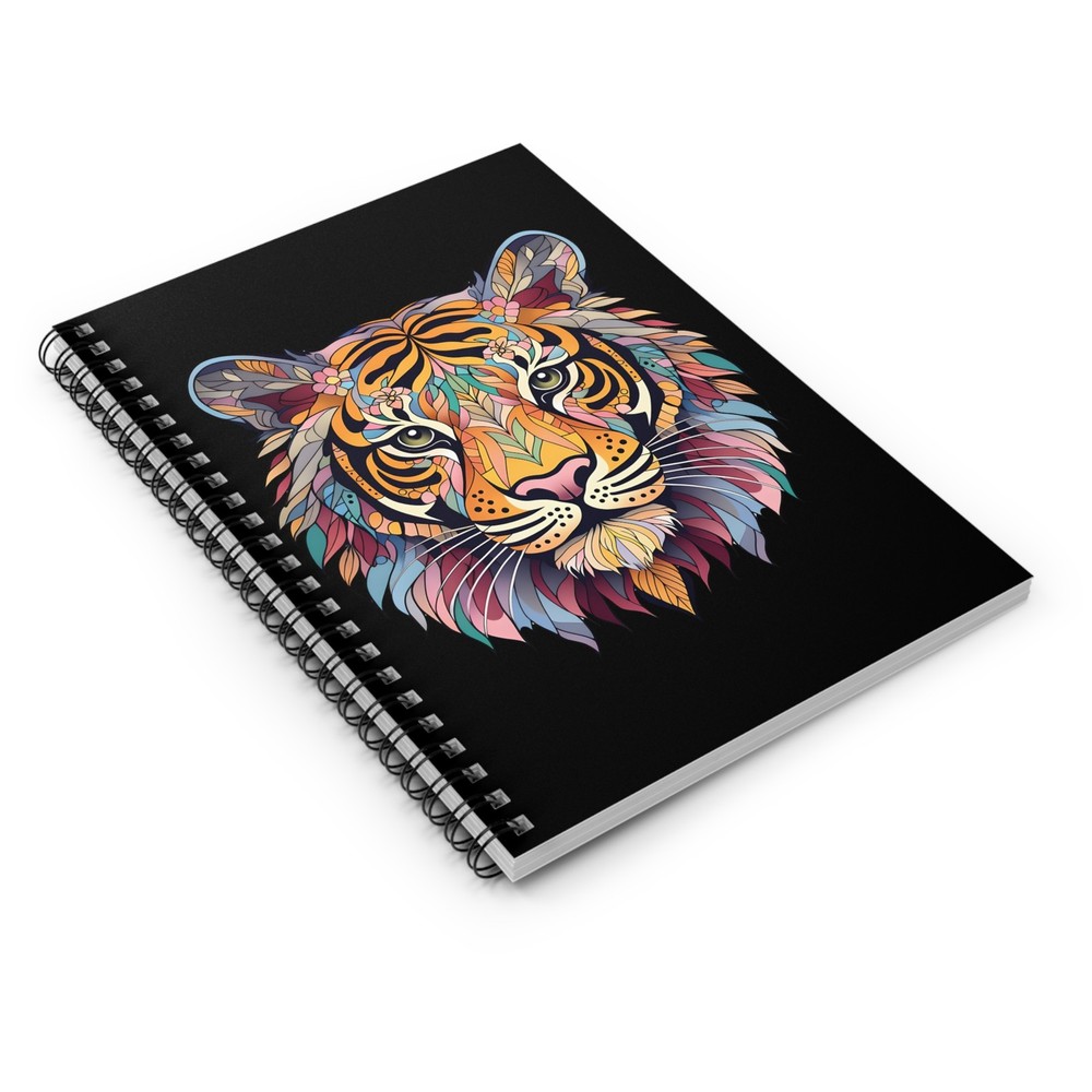 Colorful Tiger Head Notebook | Spiral Ruled Notebook