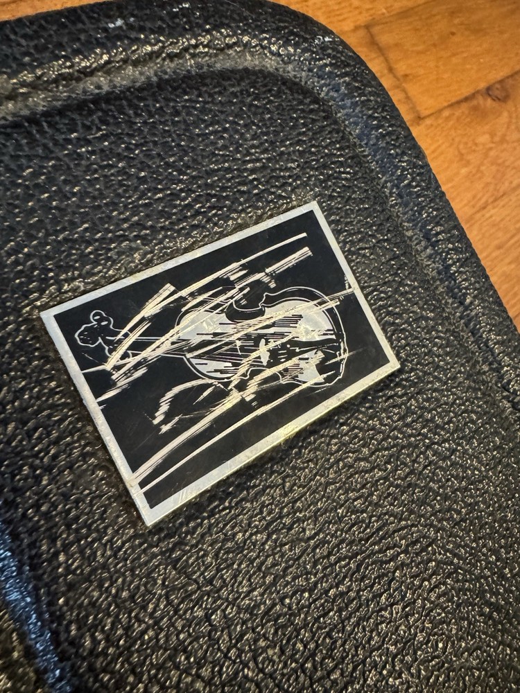 Vintage Hard Shell Violin Case Black with Blue Lining