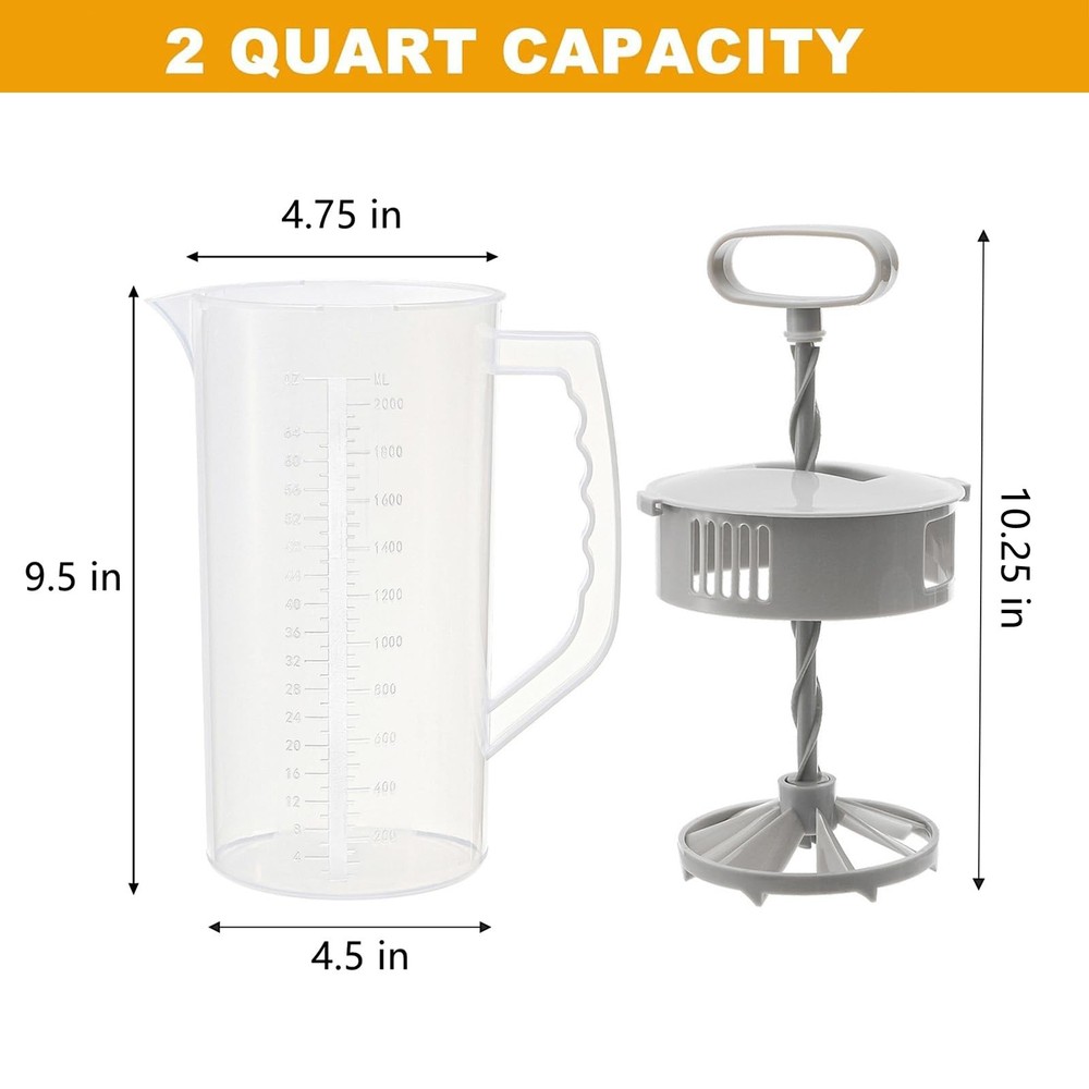 2 Pack Mixing Pitcher for Drinks 2 Quart/ 64oz Plastic Water Pitcher with Lid...