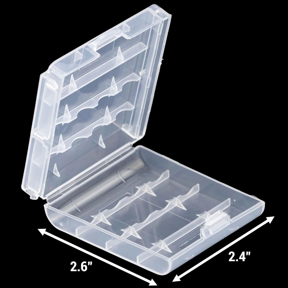 10 Pack Battery Storage Organizer Case - Transparent AA/AAA Cell Battery Holder