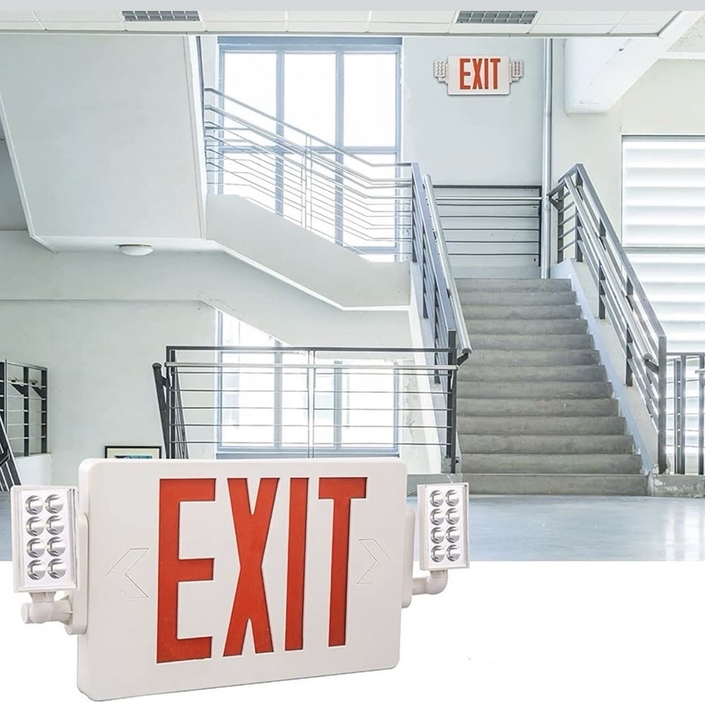 EXITLUX UL LED Exit Sign Emergency Light Battery Backup Adjustable Heads New