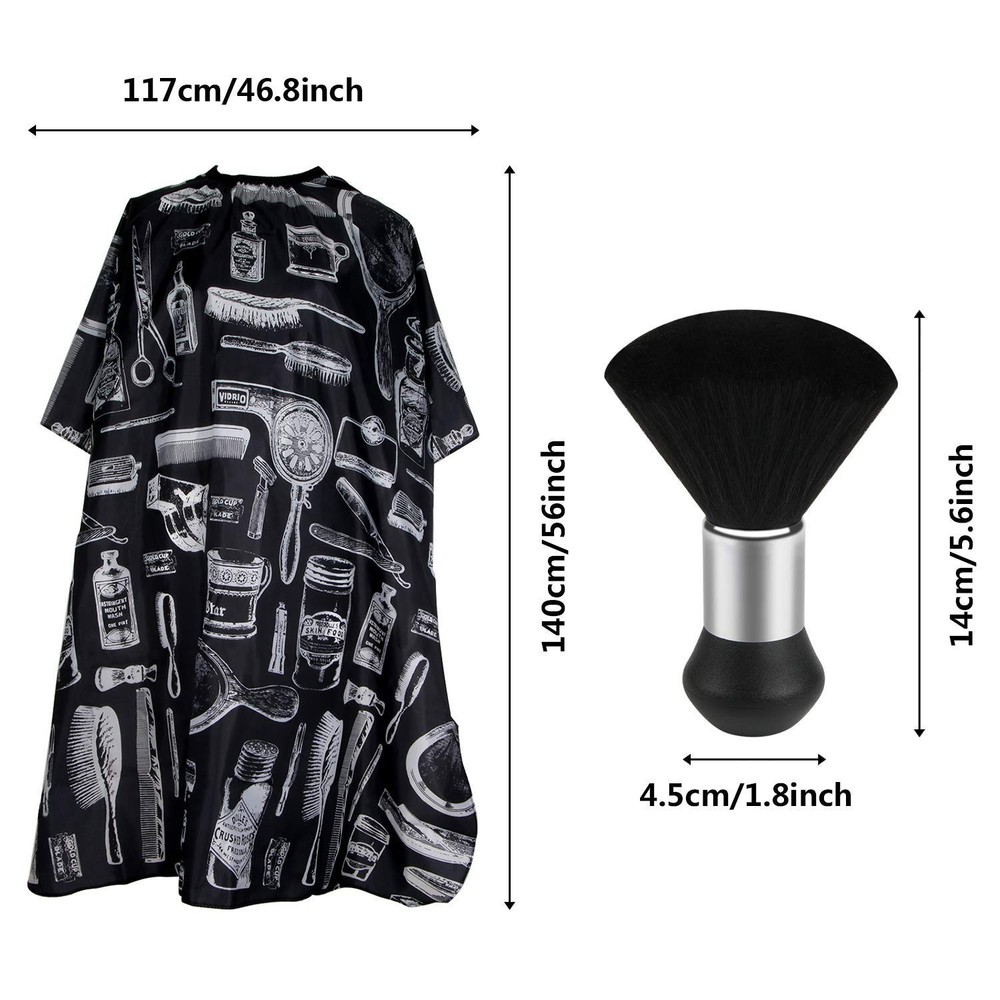 Adjustable Hair Cutting Cape with Soft Duster Brush – Full Coverage 47x56