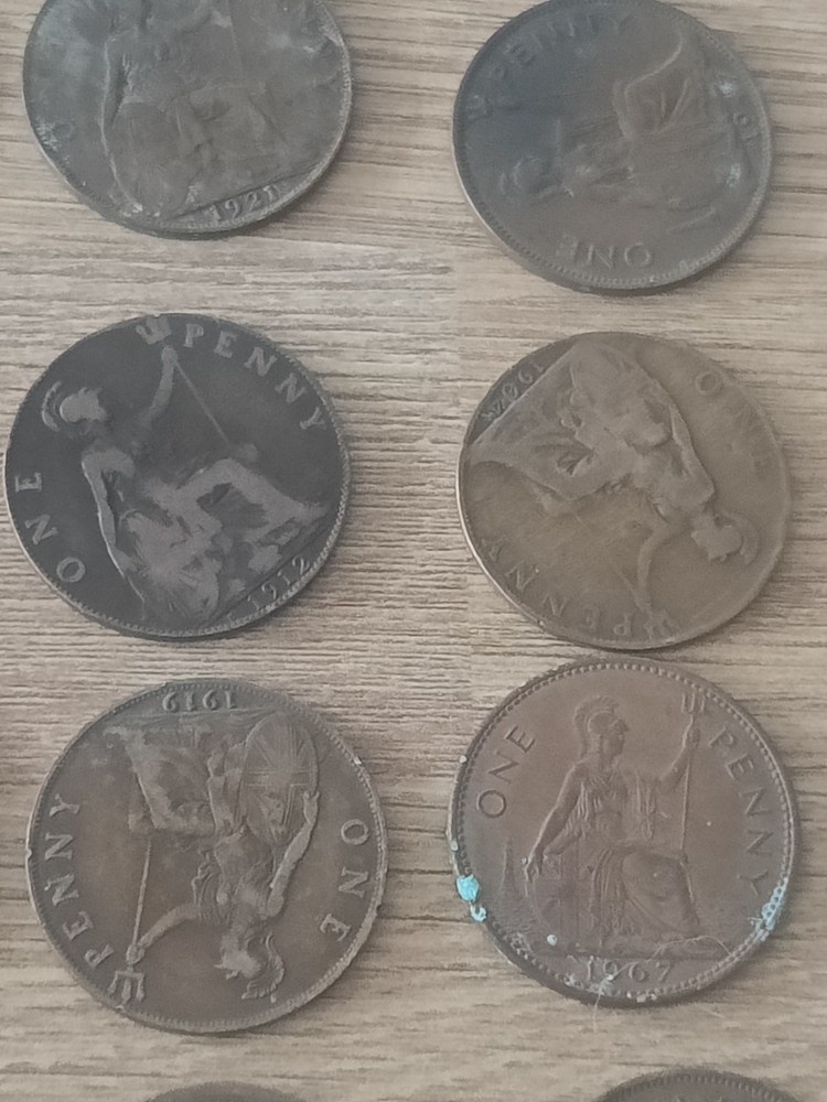 bronze 1 penny coins x 20 mixed dates