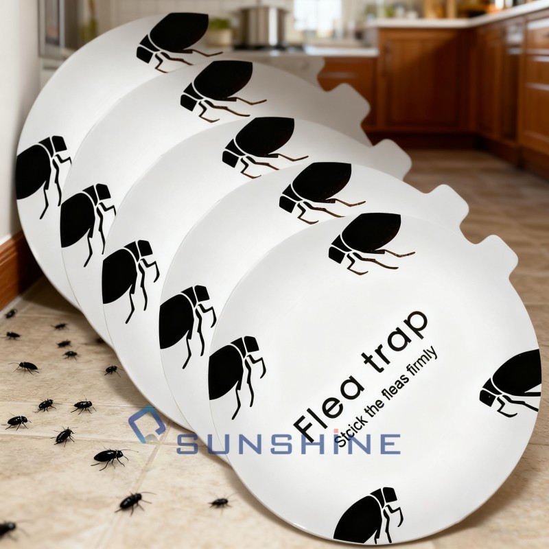 5 Flea Trap Refill Sticky Discs Replacement Glue Bug Fly Insects Catcher Boards