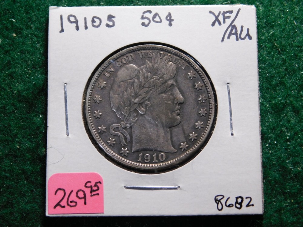 1910   S   Barber Half Dollar