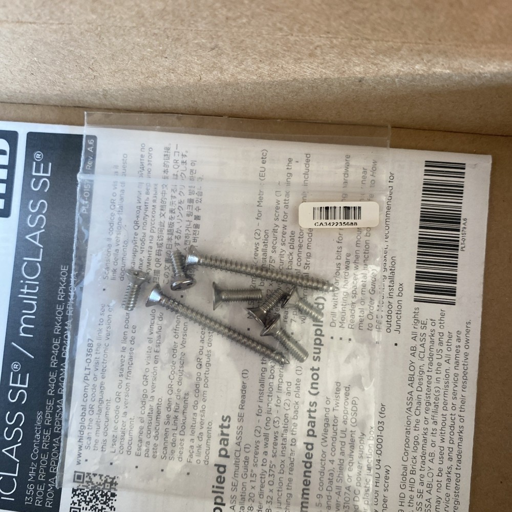 HID SE R40 ICLASS WALL READER Backplate Only