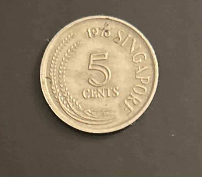 1970 Singapore 5 Cents Coin