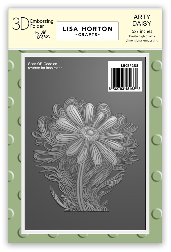 Lisa Horton Crafts Embossing Folder 5"X7" -Arty Daisy