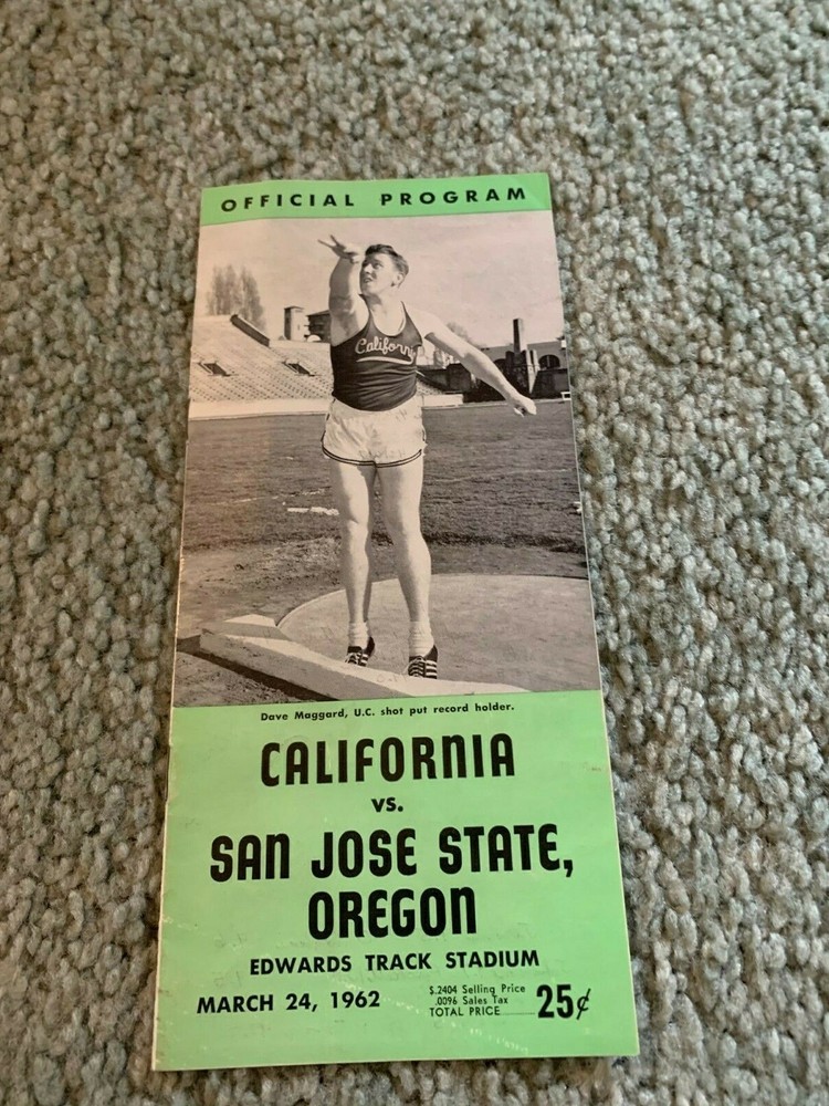 1962 San Jose State Spartans v California Bears Track & Field Program