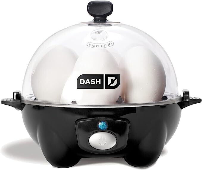DASH Rapid Egg Cooker – 6 Egg Capacity, Auto Shut-Off, HardPoached – Black